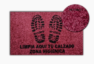 Alfonbra Higienica limpia color burdeos